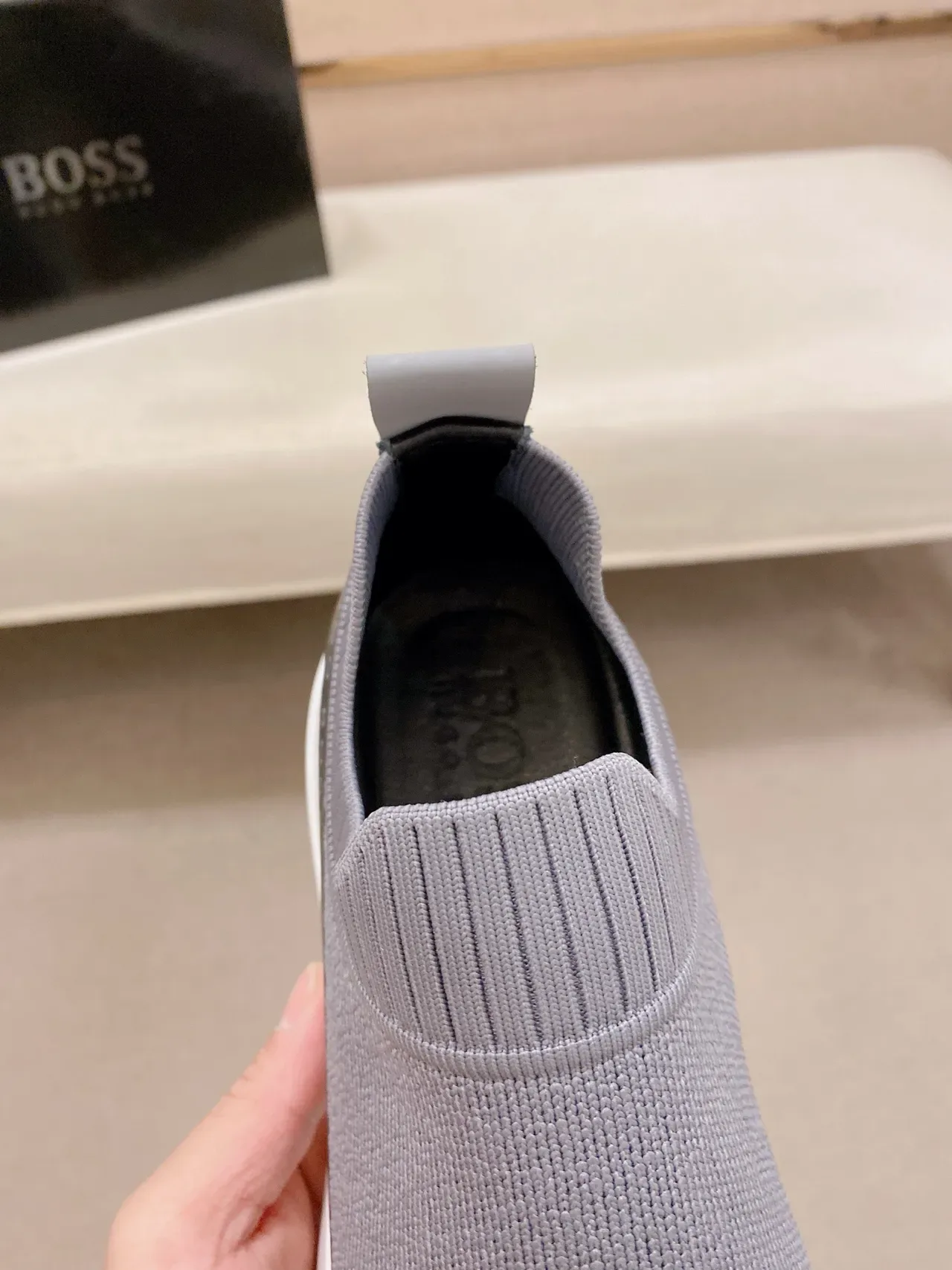 Hugo Boss Gray Knit Slip-On Lifestyle Sneakers 4
