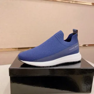 Hugo Boss أحذية رياضية ستايل حياة محبوكة سهلة الارتداء ثنائية اللون أزرق