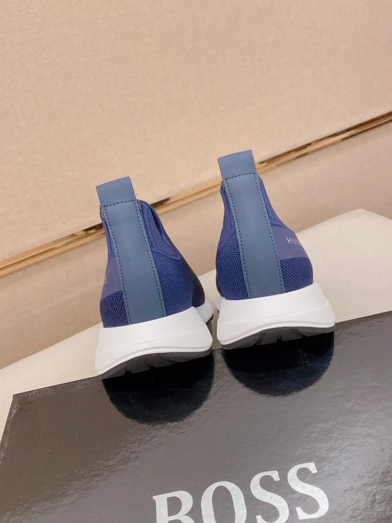 Hugo Boss Tênis Lifestyle de Malha Slip-On de Duas Cores Azul 3