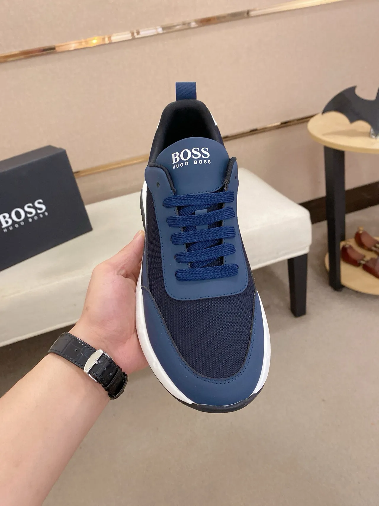 Hugo Boss Navy Blue Chunky Sneakers 2