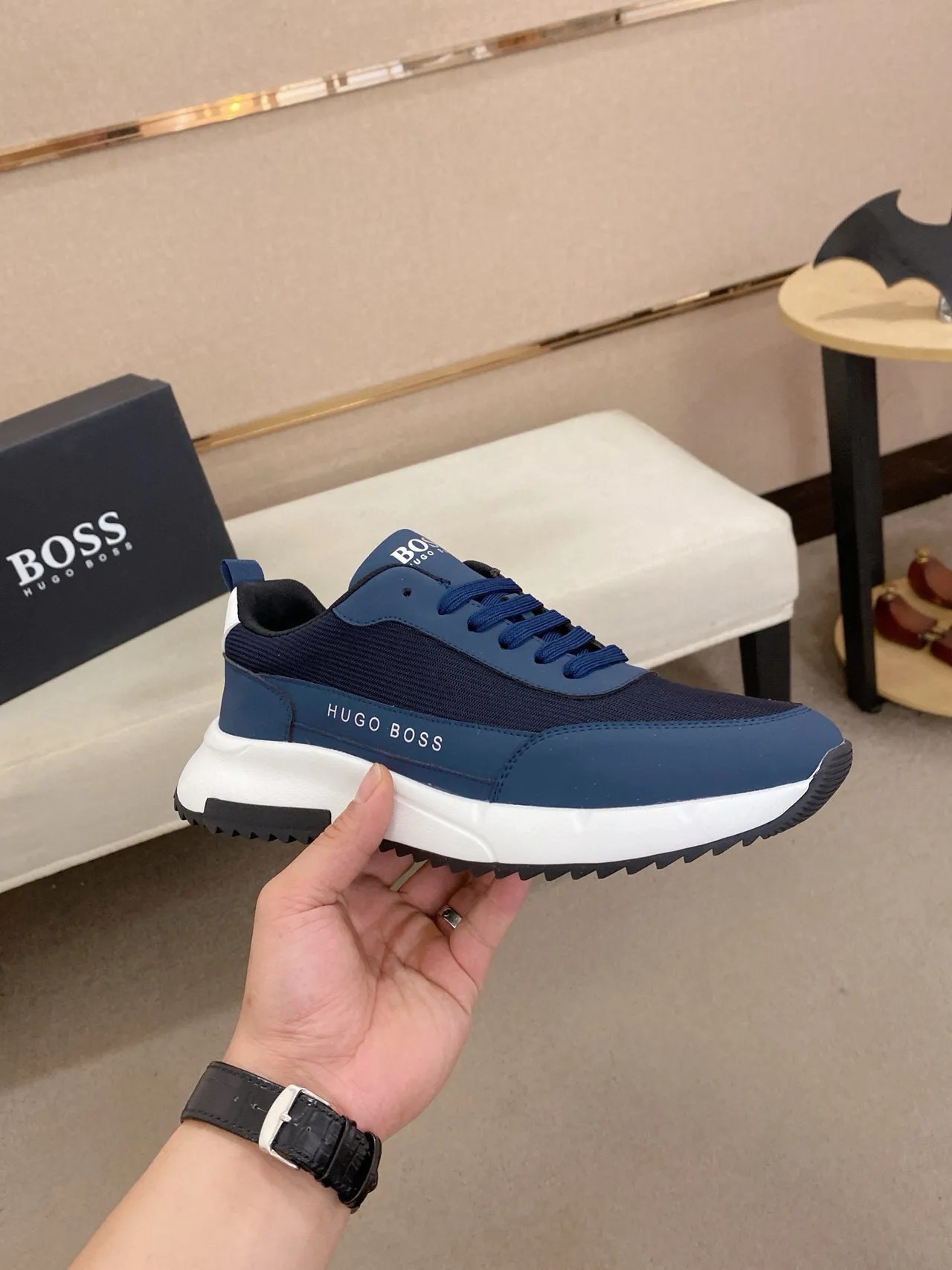 Hugo Boss Navy Blue Chunky Sneakers 3