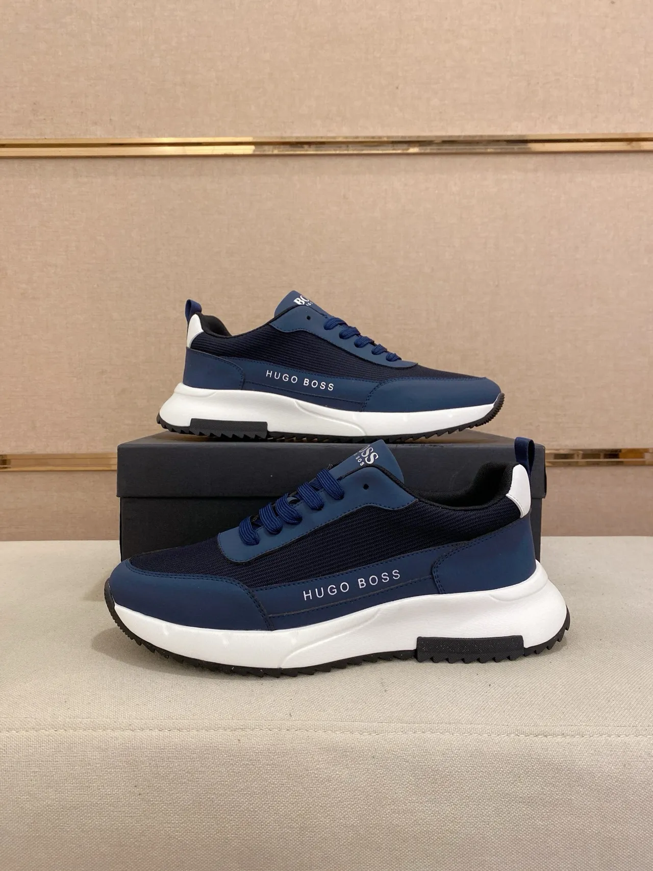 Hugo Boss Navy Blue Chunky Sneakers 6