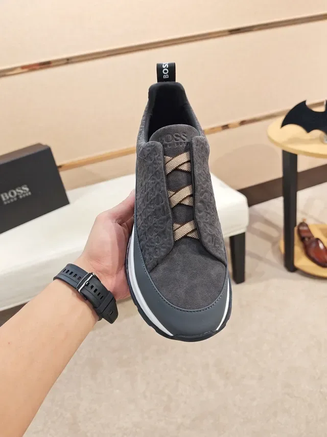 Hugo Boss Slip-On Monogram Gray Lifestyle Sneaker 5