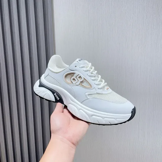 Hugo Boss Blanc Noir Semelle Chunky Tige Hybride Maille-Synthétique Sneakers Lifestyle 3