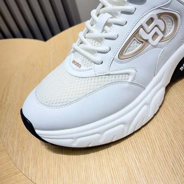 Hugo Boss Blanc Noir Semelle Chunky Tige Hybride Maille-Synthétique Sneakers Lifestyle 8