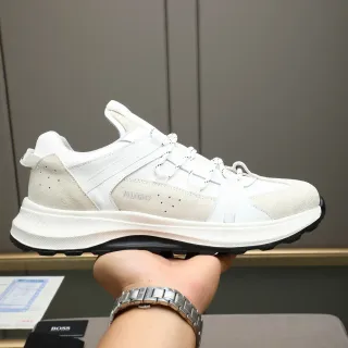 Hugo White and Beige Lifestyle Sneaker