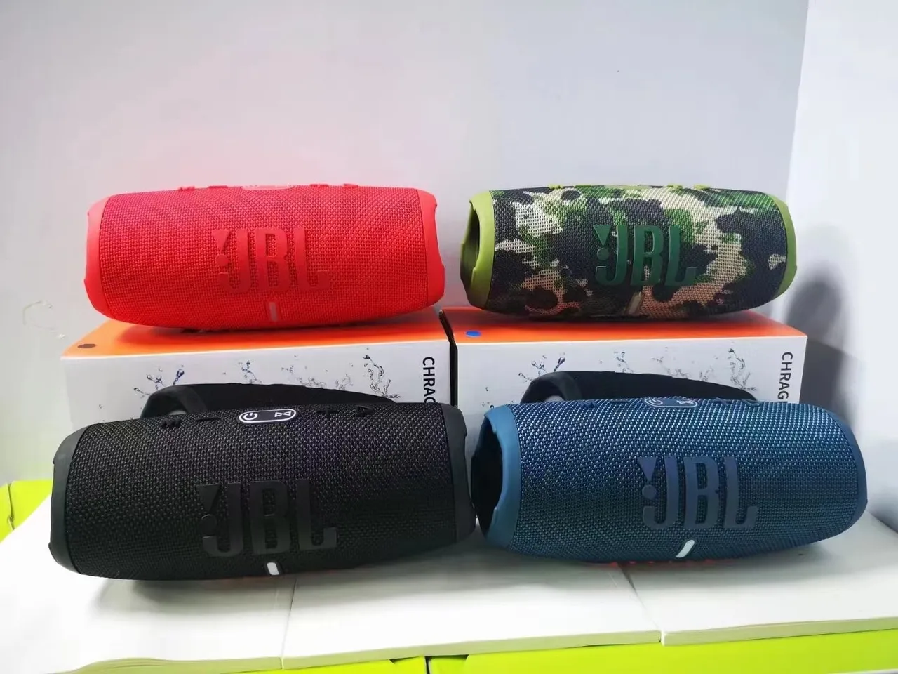 JBL Charge Red Multicolor Cylindrical Fabric-Grille Portable Speaker 1