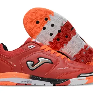 Joma Top-Flex Red Orange Synthetic Leather Upper Sneakers