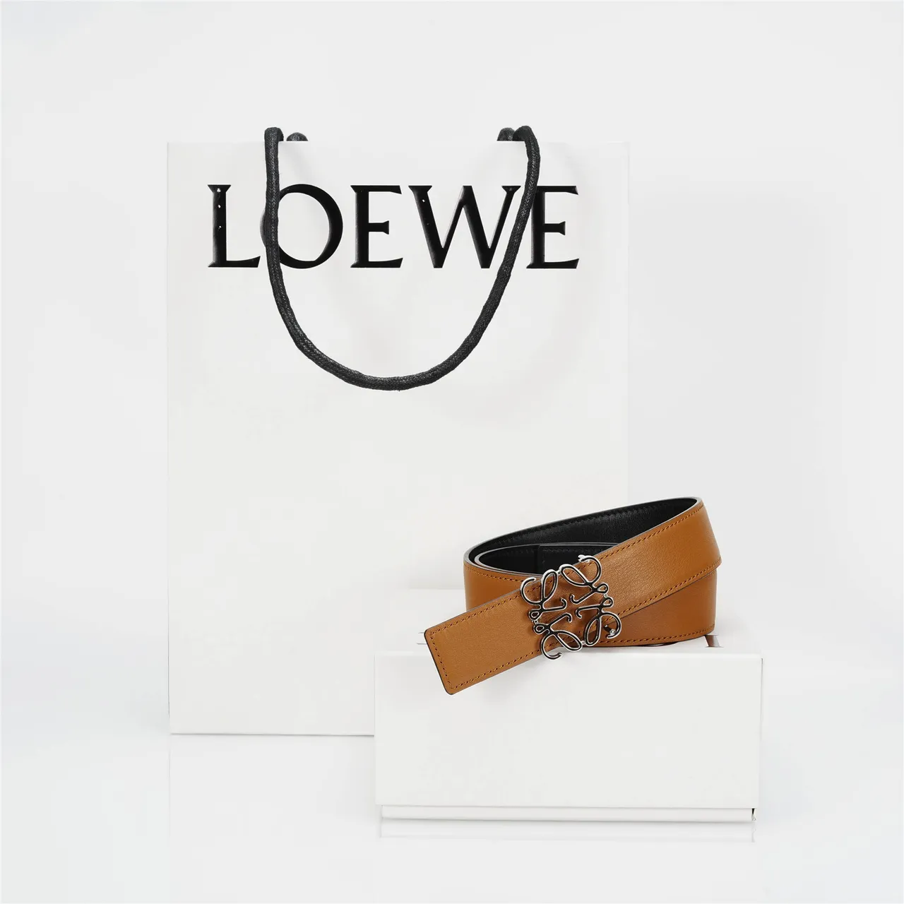 Loewe Anagram Tan Leather Belt 2