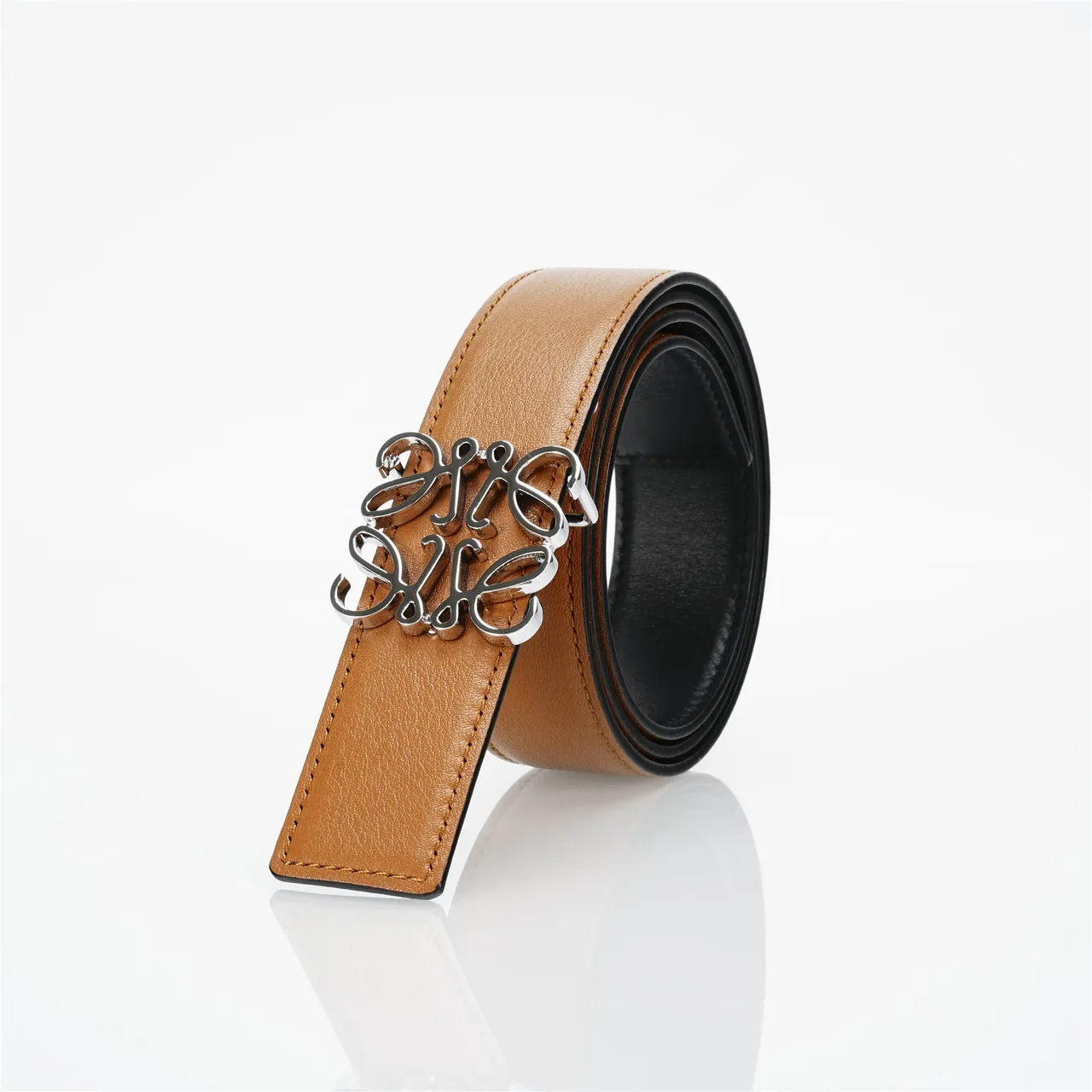 Loewe Anagram Tan Leather Belt 6