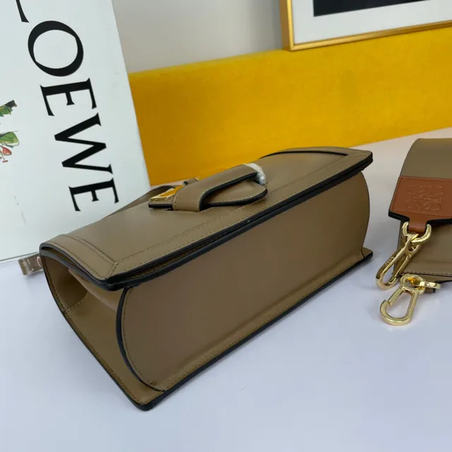 Loewe Gate Black Gold Structured Leather Hardware Handbag 5