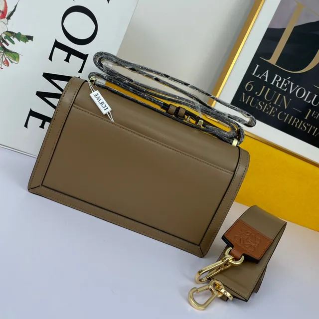 Loewe Gate Black Gold Structured Leather Hardware Handbag 7