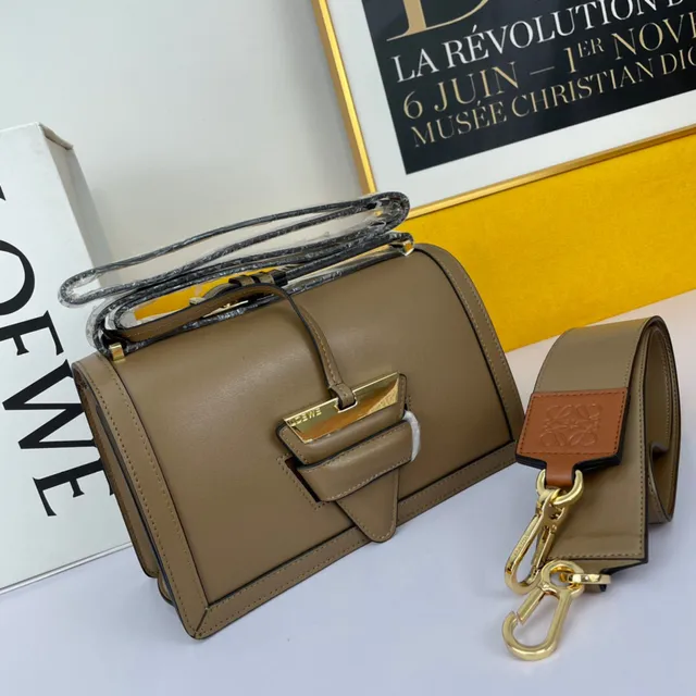 Loewe Gate Black Gold Structured Leather Hardware Handbag 8