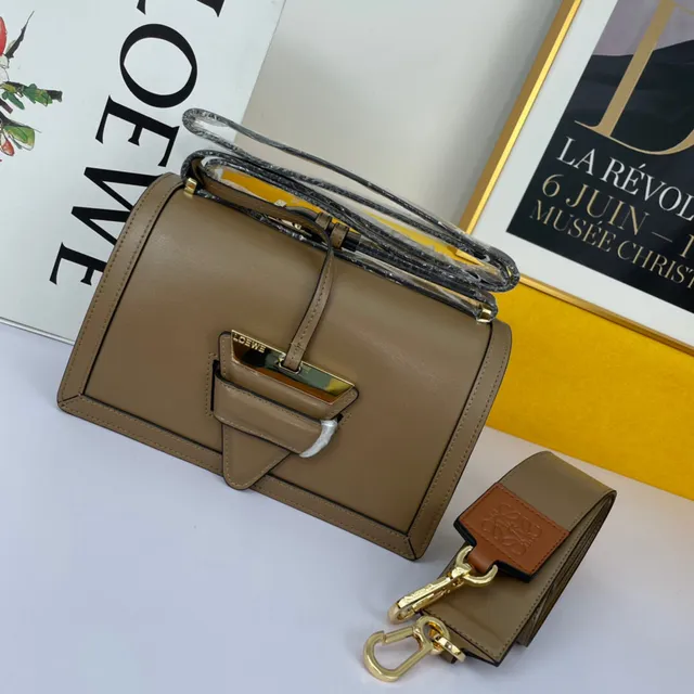 Loewe Gate Black Gold Structured Leather Hardware Handbag 9