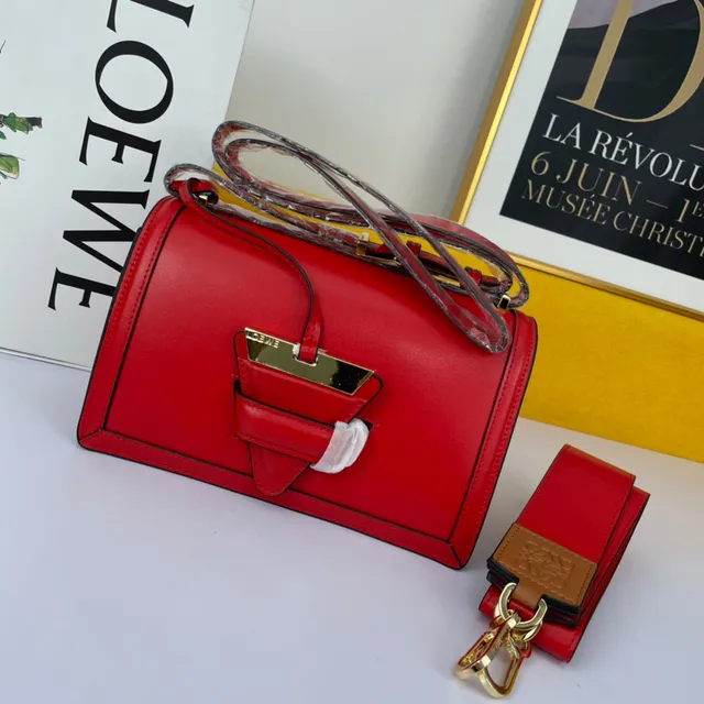 Loewe Gate Black Gold Structured Leather Hardware Handbag 17