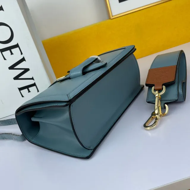 Loewe Gate Black Gold Structured Leather Hardware Handbag 21