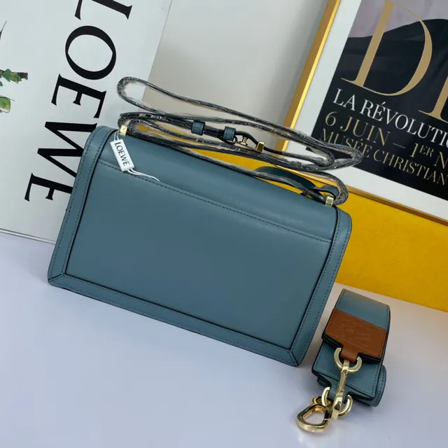 Loewe Gate Black Gold Structured Leather Hardware Handbag 23