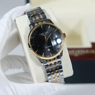 Longines Automatic Two-Tone Stainless Steel and Gold-Tone Black Dial Mechanical Watch