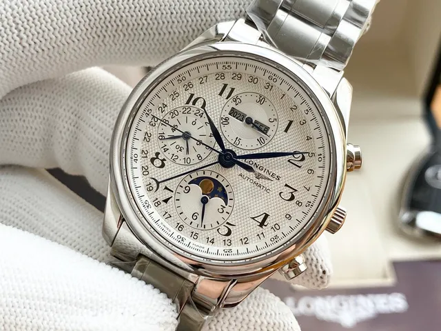 Longines Master Collection Chronograph Silver Stainless Steel White Dial Mechanical Watch 5