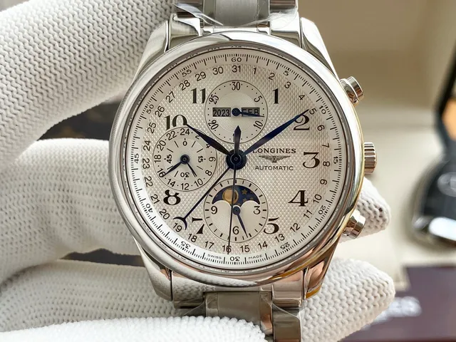 Longines Master Collection Chronograph Silver Stainless Steel White Dial Mechanical Watch 7