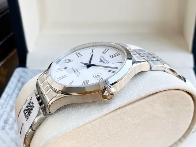 Longines Master Collection Silver Blue Stainless Steel Bracelet White Dial Mechanical Watch 4