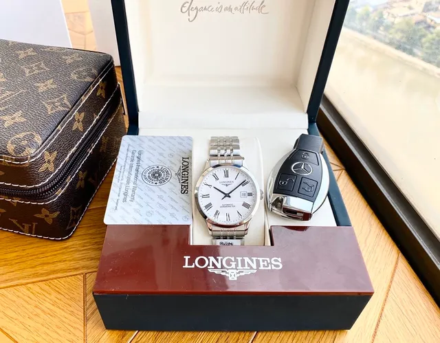 Longines Master Collection Silver Blue Stainless Steel Bracelet White Dial Mechanical Watch 5