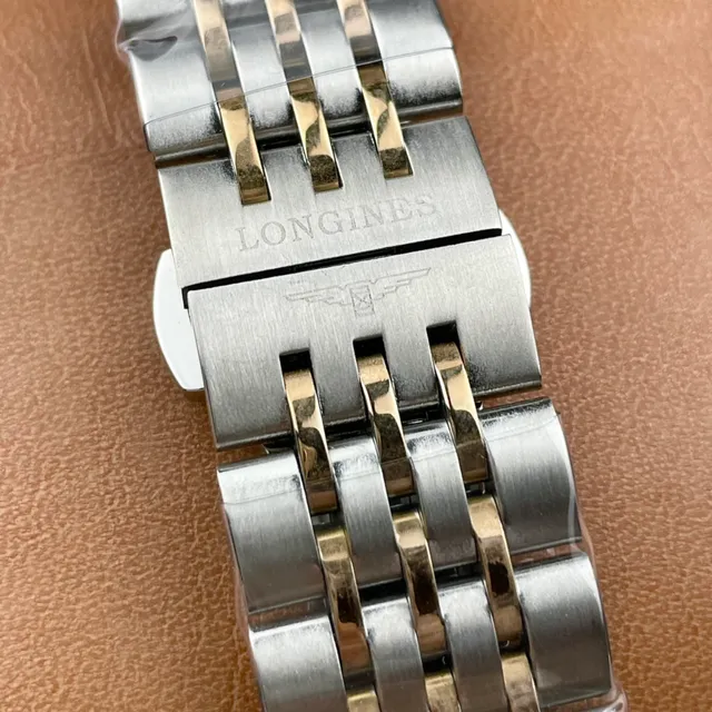 Longines Silver Gold Two-Tone Stainless Steel White Dial Mechanical Watch 4