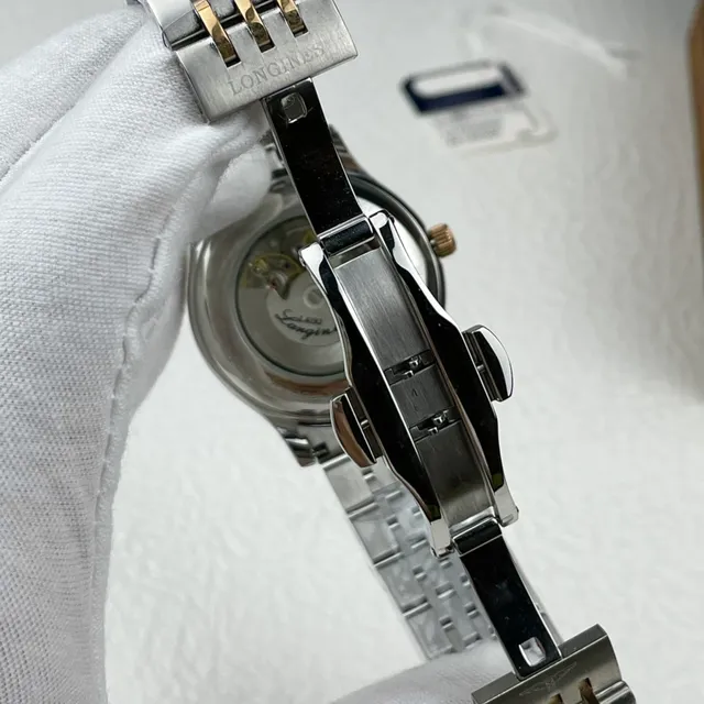 Longines Silver Gold Two-Tone Stainless Steel White Dial Mechanical Watch 5