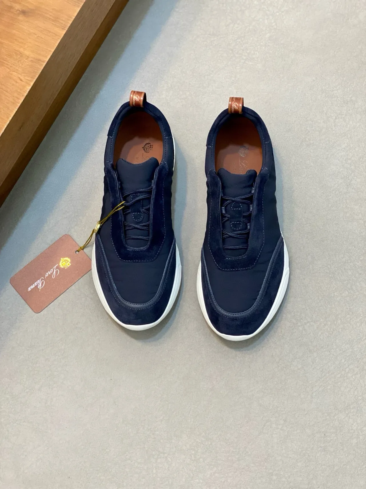 Loro Piana Navy daim Slip-On Lifestyle Sneakers 2