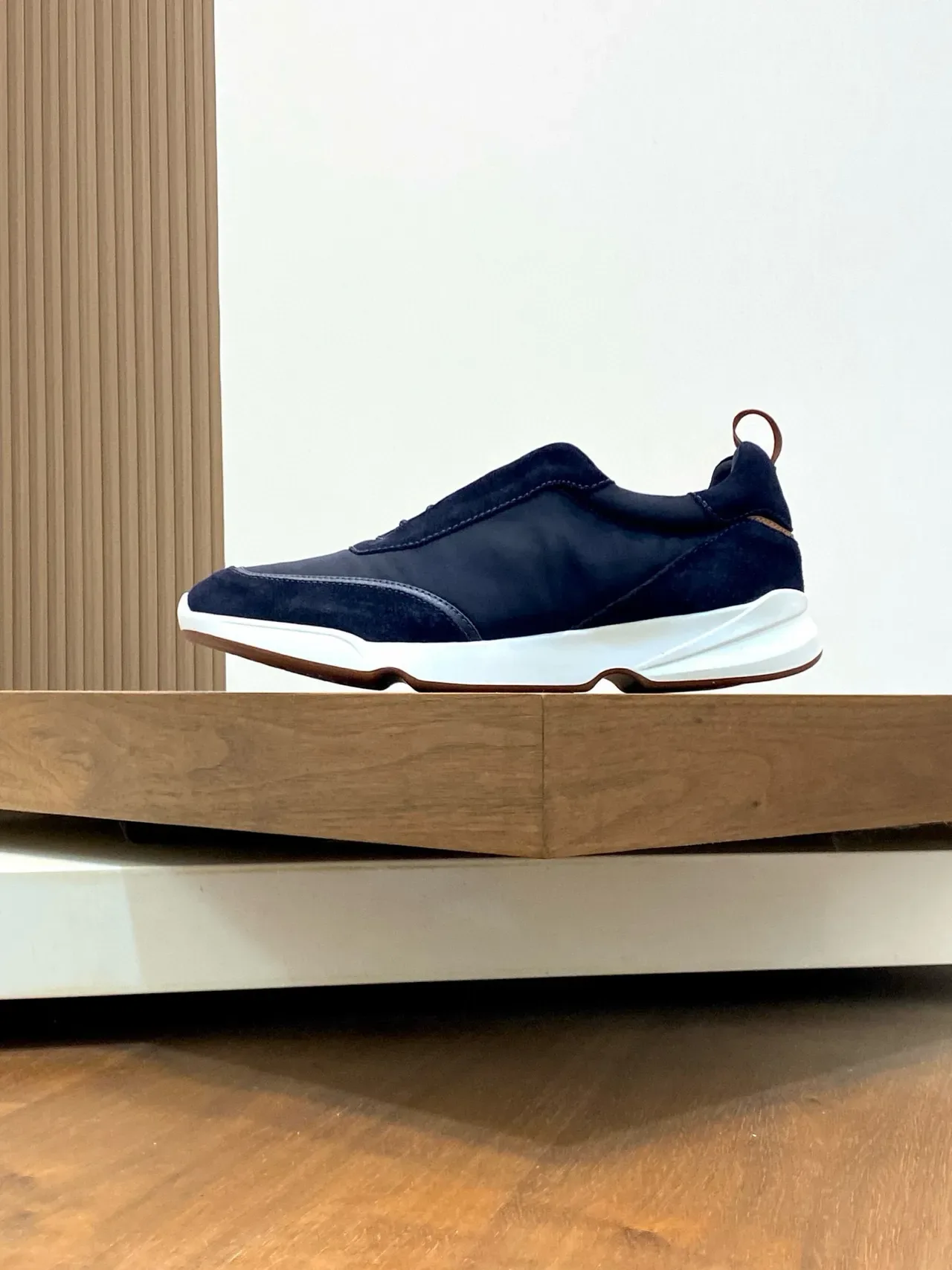 Loro Piana Navy daim Slip-On Lifestyle Sneakers 3