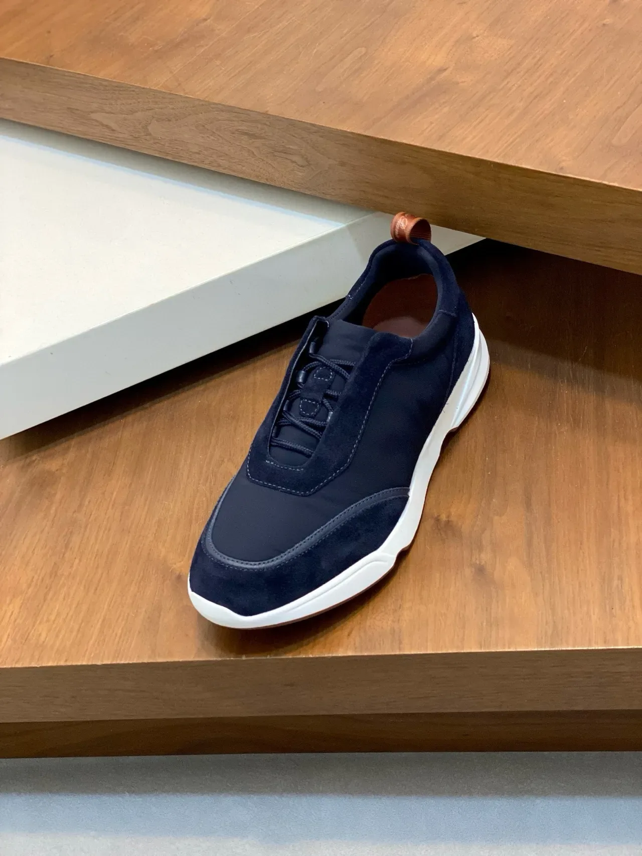 Loro Piana Navy daim Slip-On Lifestyle Sneakers 6