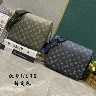 Louis Vuitton Army Green Gray Monogram-Printed Canvas Gradient Ombre Effect Crossbody Bag