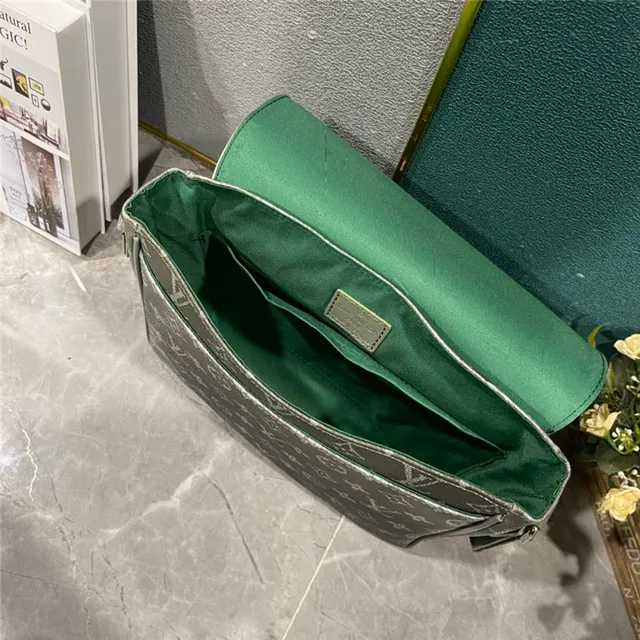 Louis Vuitton Army Green Gray Monogram-Printed Canvas Gradient Ombre Effect Crossbody Bag 12