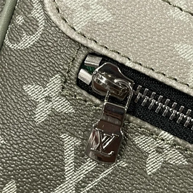 Louis Vuitton Army Green Gray Monogram-Printed Canvas Gradient Ombre Effect Crossbody Bag 14