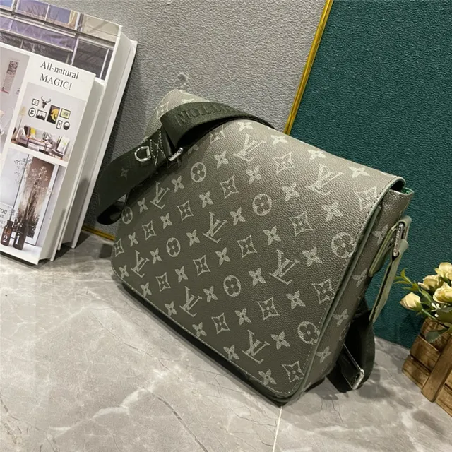 Louis Vuitton Army Green Gray Monogram-Printed Canvas Gradient Ombre Effect Crossbody Bag 18