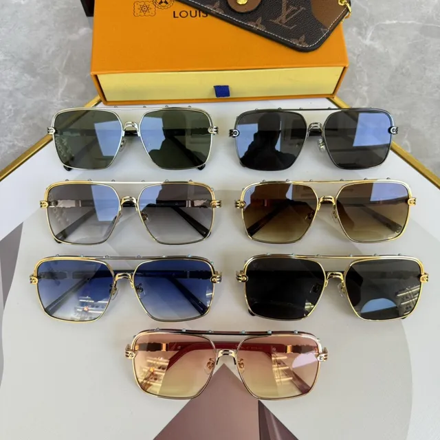 Louis Vuitton Aviator-Style Square Gradient Pink Amber Sunglasses 2
