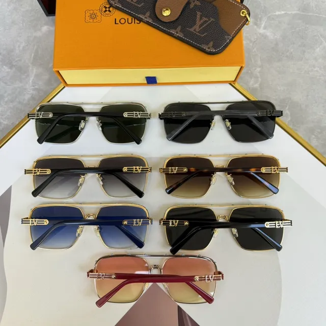 Louis Vuitton Aviator-Style Square Gradient Pink Amber Sunglasses 3