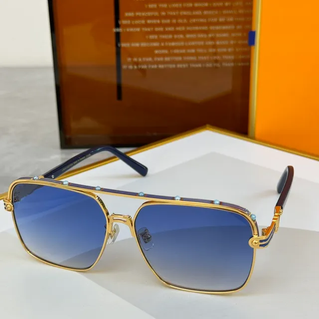 Louis Vuitton Aviator-Style Square Gradient Pink Amber Sunglasses 7