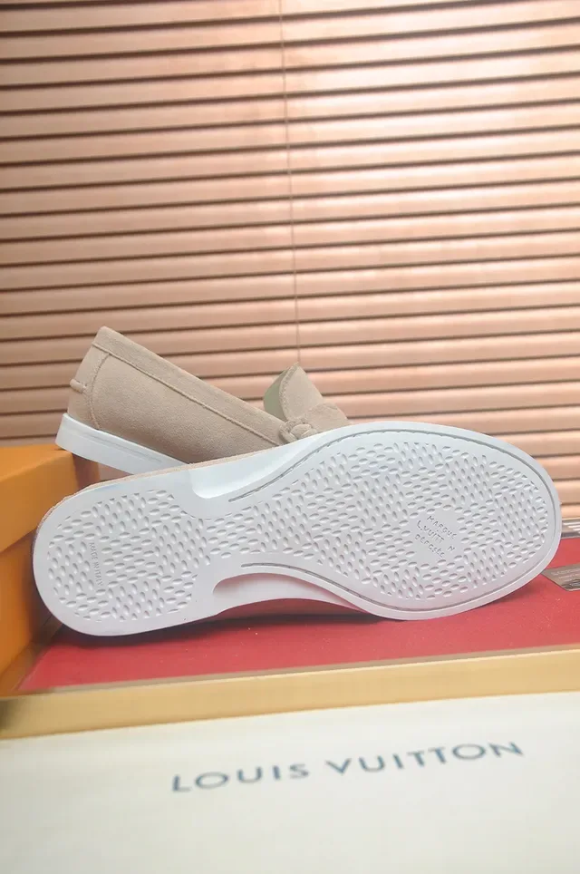 Louis Vuitton Beige Suede Knotted Strap Loafers 3