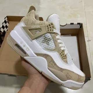 Louis Vuitton Zapatillas Lifestyle de Cuero Jacquard Monograma Beige Blanco