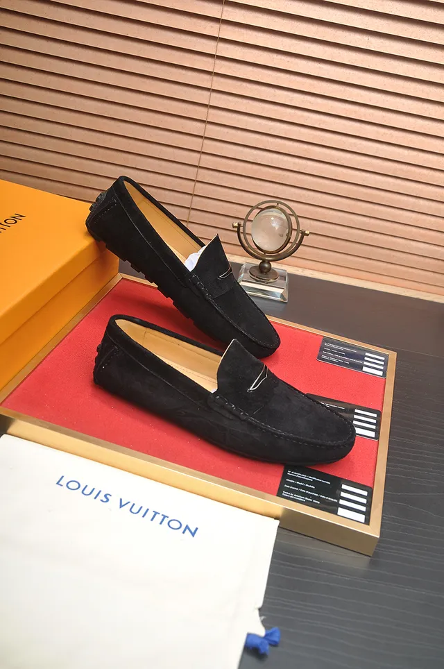 Louis Vuitton Black Beige Suede Upper Penny Silhouette Loafer 4