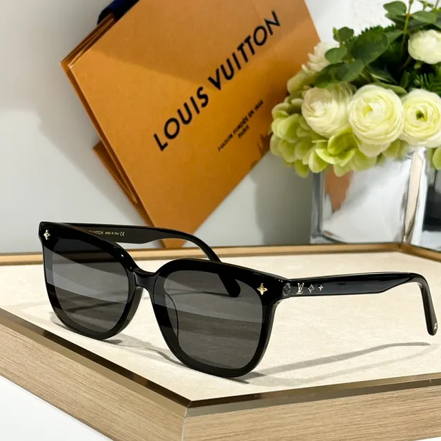 Louis Vuitton Black Blue Rectangular Acetate Frame Gradient Lenses Sunglasses 3
