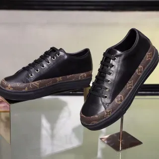 Louis Vuitton Sneakers lifestyle negro y marrón Monogram rayas Cuero Superior
