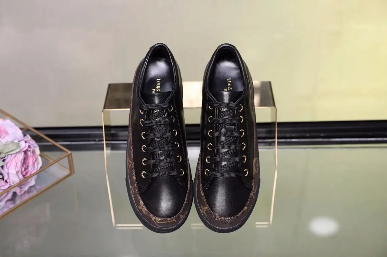 Louis Vuitton Black Brown Monogram Stripe Leather Upper Lifestyle Sneakers 5
