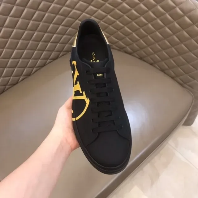 Louis Vuitton Black Gold Low-Top Monogram-Print Lifestyle Sneakers 2