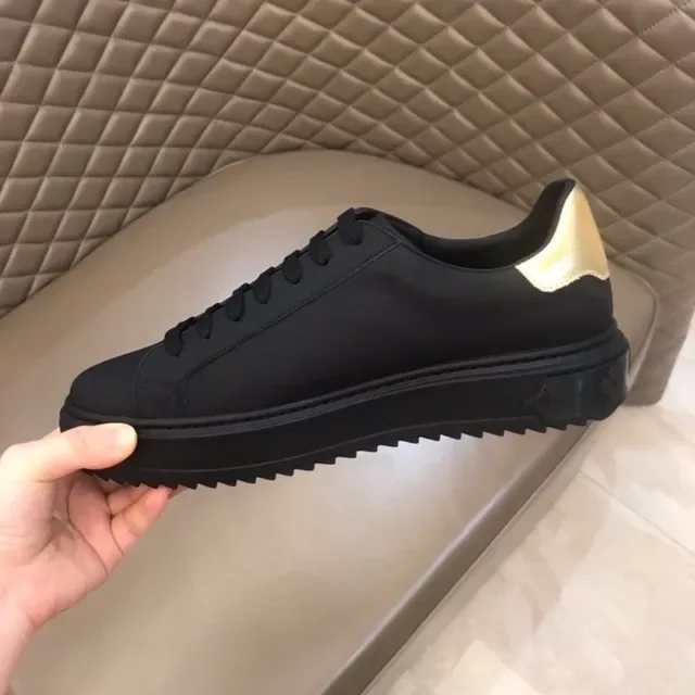 Louis Vuitton Black Gold Low-Top Monogram-Print Lifestyle Sneakers 3