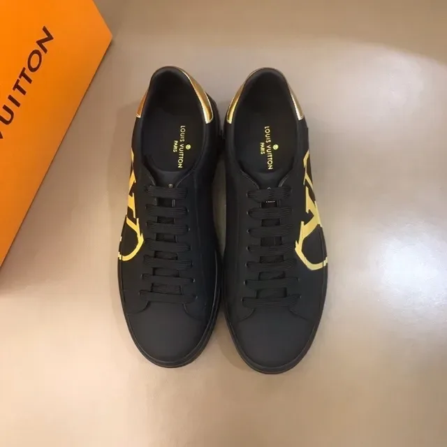 Louis Vuitton Black Gold Low-Top Monogram-Print Lifestyle Sneakers 8