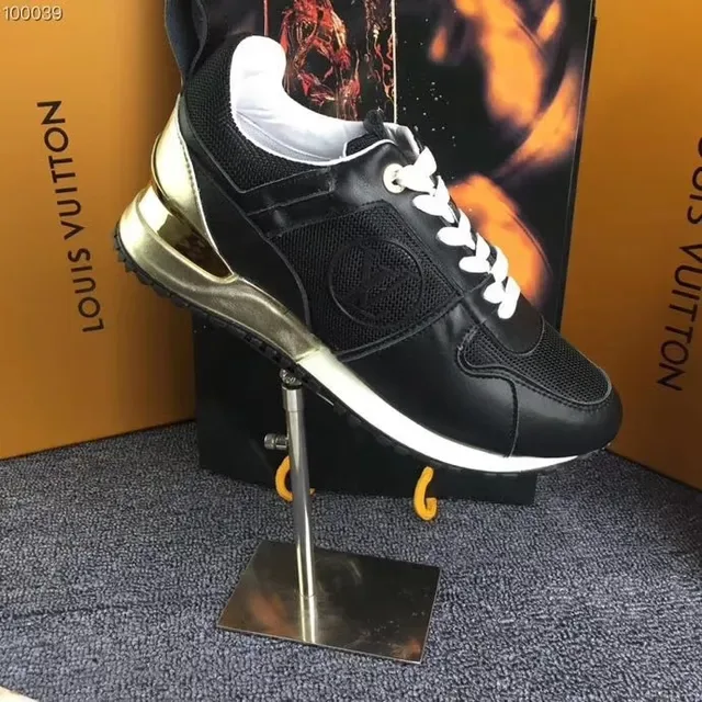 Louis Vuitton Black Gold Mesh And Synthetic Upper White Laces Lifestyle Sneakers 4