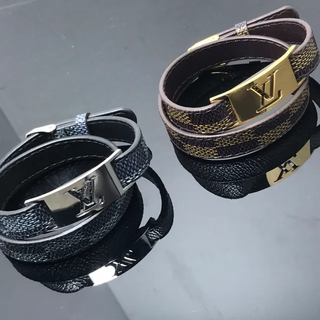 Louis Vuitton Black Gold Multi-Wrap Monogram Canvas Bracelet 4