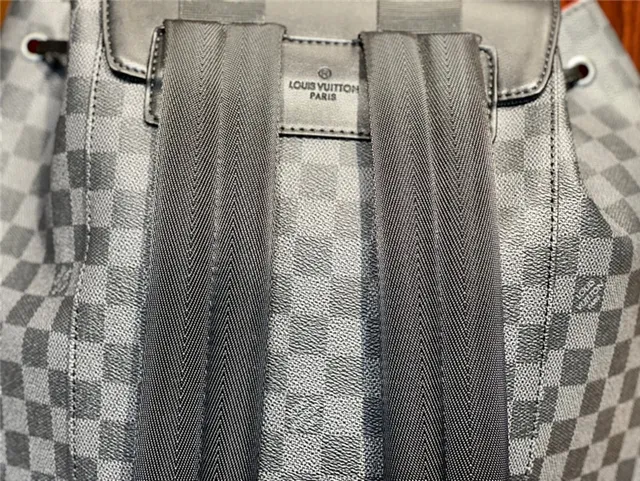 Louis Vuitton Black Gray Damier Graphite Canvas Leather Flap Casual Backpack 3